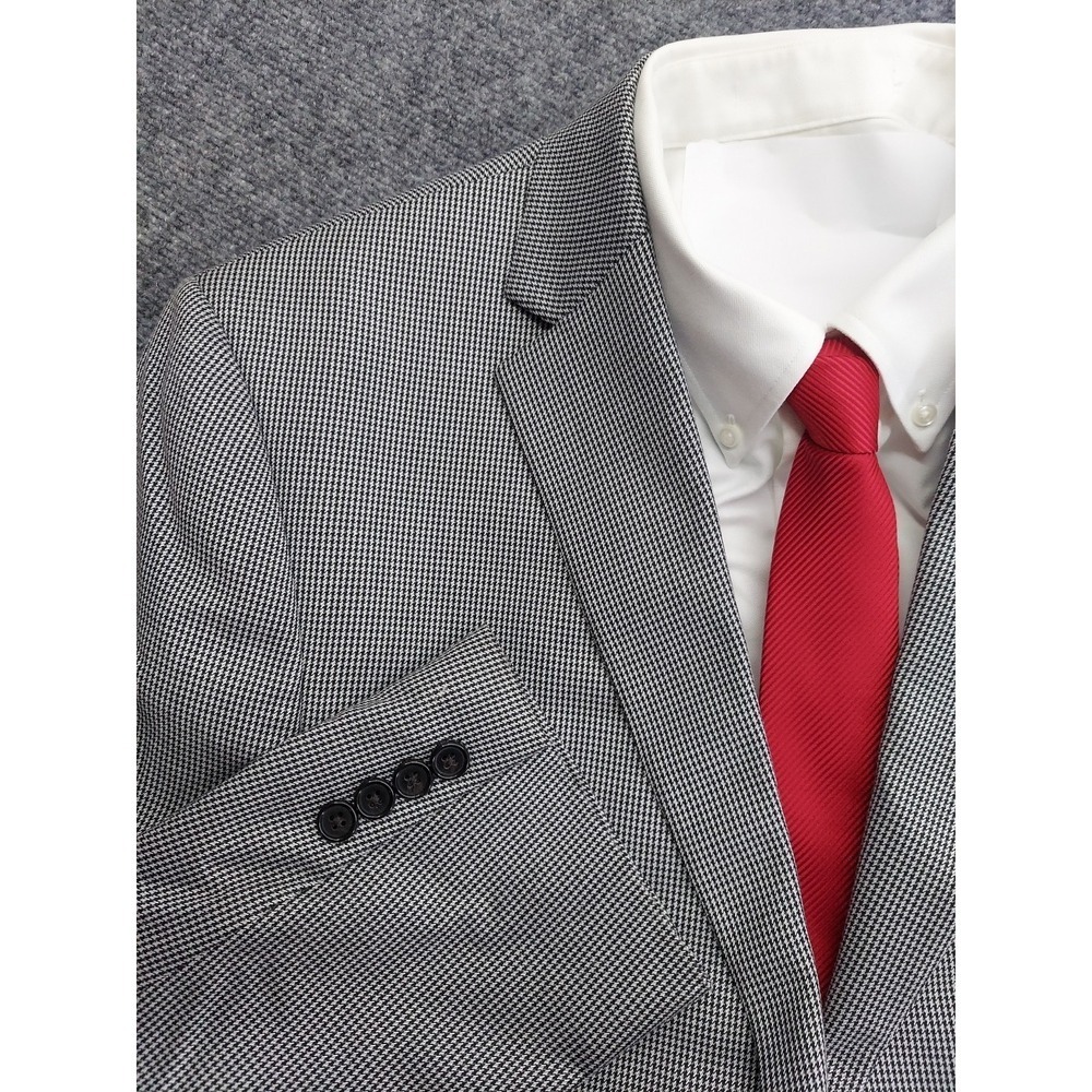 Lauren Ralph Lauren Blazer Jacket 44 Regular Gray Herringbone 2 Button Sportcoat
